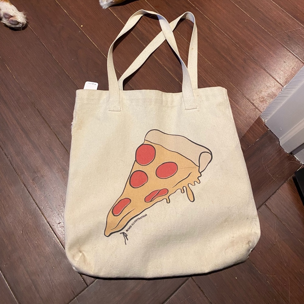 Canvas Pizza Tote Bag